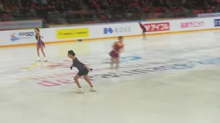Warm up ladies second Group - Grand Prix Grenoble - Figure Skating