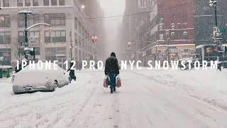 iPhone 12 Pro Cinematic 4K: New York City Snowstorm 2021 | Dolby Vision | HDR