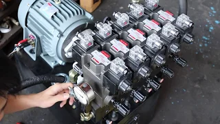 Testing Hydraulic Power Pack Unit 液壓動力單元/油箱試機 - OMAX Hydraulics 福源興有限公司