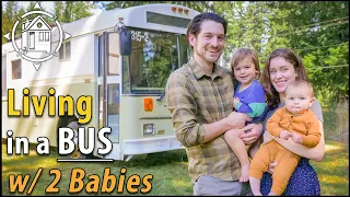 Family Lives in Stunning SCHOOL BUS Home w/ Baby & Toddler