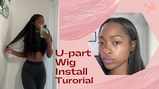 🔮3 Steps To Install Glueless U Part Wig With Leaveout  Beginner Friendly #Elfinhair