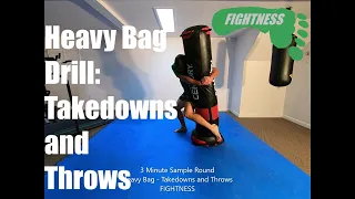 Takedowns and Throws - Heavy Bag Drill - Fightness Home MMA