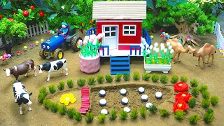 DIY mini Farm Diorama with Farm Garden, Mangosteen garden, Tractors, Cattle