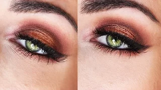 Glittery Fall Makeup Tutorial: Copper And Burgundy | MakeupAndArtFreak