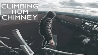 Climbing The Old Chimney Of An Abandoned Factory (110m)