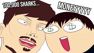 Would You Swim With Sharks For $100,000? (MR Beast ANIMATED)