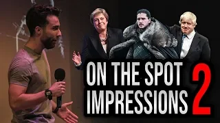 Guy shocks crowd with improvised voice impressions