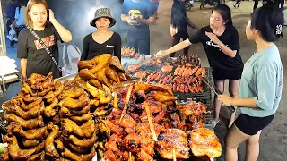 Dinner from 0.50$! BBQ Pork Chicken, Fish, Soup & More - Cambodian Street Food