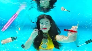Doing my Makeup Underwater! Extreme Makeup Challenge | CloeCouture