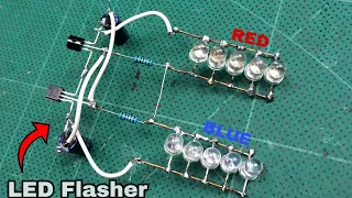 High Quality LED Flasher Using BC547 NPN Transistor | LED Flasher | Javier's DIY
