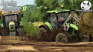 Extremalne wożenie siana na bagnach ㋡ Wtopy ㋡ Deutz-Fahr & Claas  & Pronar ㋡ Farming Simulator 17