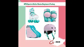 SFR Spectra Roller Skates Beginners Package Pink & Teal, Pads, Helmet & Bag