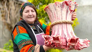 Juicy Beef Ribs Cooked In The Wood Oven In an Interesting Way. BBQ Ribs Recipe