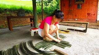 How to knit with bamboo, Cast net to catch fish, OFF GRID FARM | Nhất My Bushcraft