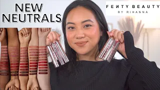SIX NEW FENTY VELVET ICON LIQUID LIPSTICK SHADES | MORE NEUTRALS, REDS AND BERRIES SWATCHED