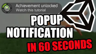 How to make Popup notification | Unity in 60 seconds