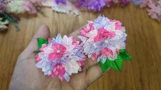 DIY Flower Hair Clip Bow Creation / Clip floral de creación Tutorial / МК: квіткова заколка бантик