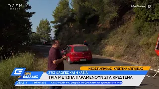 Ηλεία: Τρία μέτωπα παραμένουν στα Κρέστενα | Ώρα Ελλάδος 25/07/2022 | OPEN TV