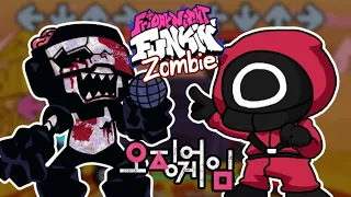 [FNF] 좀비 탱크맨과 만난 오겜 진행요원! 【 Friday Night Funkin' Zombie Tankman vs Squid game Pink Soldiers Lyrics 】