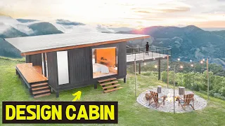 MOUNTAINTOP DESIGN CABIN w/ MILLION DOLLAR VIEW! Airbnb Tiny Home Tour