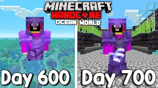 I Survived 700 Days Of Hardcore Minecraft, In an Ocean Only World...