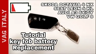 Key fob battery replacement VW Golf 8, Leon KL, Skoda Octavia NX e Audi A3 8Y 2020/21 Tutorial