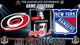 Game 1: CAROLINA HURRICANES vs NEW YORK RANGERS  Coverage - 2024 NHL Playoffs