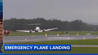 Plane makes successful wheels-up emergency landing in Australia after circling airport for hours