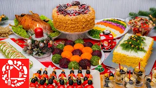 Меню на Новый год 2022! Готовлю 10 блюд на ПРАЗДНИЧНЫЙ СТОЛ: Торт, Салаты и Закуски