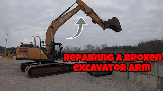 Case CX300D broken excavator arm turned into a major headache! Welding and line boring!