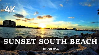 SOUTH BEACH SUNSET TIME LAPSE 4K  UHD FLORIDA USA AΩ