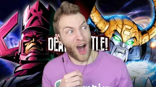 WHY DO THEY EAT WORLDS?!?! Reacting to "Galactus vs Unicron" Death Battle!