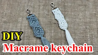 DIY macrame key chain tutorial | Easy macrame keychain for total beginner step by step