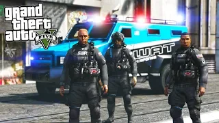 SWAT Team Robs a Fleeca Bank!! (GTA 5 Mods - Evade Gameplay)