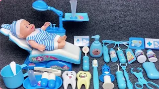 6 Minutes Satisfying with Unboxing Cute Baby Blue Dentist Clinic Doctor Playset ASMR