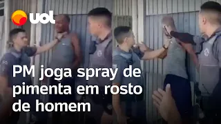 PM joga spray de pimenta no rosto de homem negro durante abordagem em São Paulo; veja