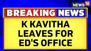 Delhi Excise Policy Updates | K Kavita Leaves Her Residence For ED Office | BRS Leaders Show Support