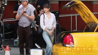 Dakota Johnson was spotted filming “Materialists” in New York City