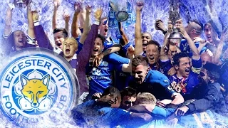 Leicester City Lifting The Premier League Trophy 2015/16 Champions