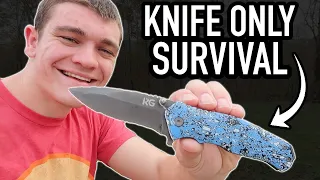 SURVIVING with KNIFE ONLY!