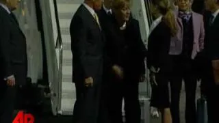 Raw Video: Merkel Meets With Calif. Gov.