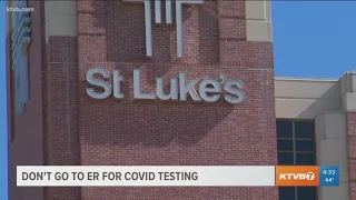 Don't go to the emergency room for COVID testing