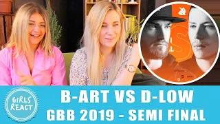 Girls React. B-ART vs D-LOW | Grand Beatbox Battle 2019 | SEMI FINAL. React to beatbox.