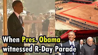 PM Narendra Modi with US President Barack Obama on Ceremonial Function at Rashtrapati Bhawan