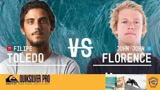 Filipe Toledo vs. John John Florence - Round Four, Heat 1 - Quiksilver Pro Gold Coast 2019