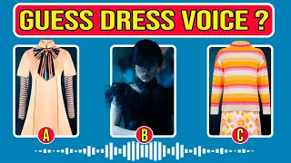 Guess the VOICE by Dress | Wednesday Netflix, M3GAN, Doll Squid Game, Disney Princess  | Quiz #4