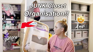 Organising My Junk Closet | KMART Storage Haul + HUGE Transformation!