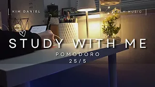 1-HOUR STUDY WITH ME | calm LOFI | Pomodoro 25/5 + countdown