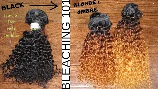 How to: BLEACH Hair Bundles/Weave from Black to Ombre BLONDE|| Detailed & Beginner Friendly