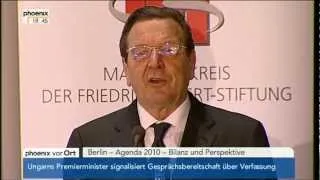 Altkanzler Schröder zur Agenda 2010 - VOR ORT vom 14.03.2013